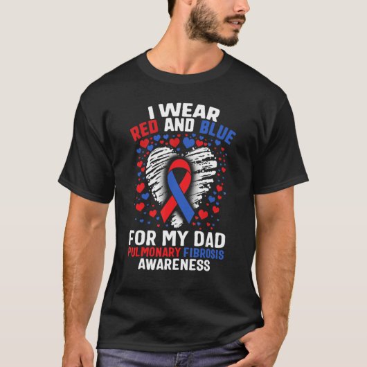Pulmonaire fibrose Ik Draag rood en blauw voor mij T-shirt (Voorkant)
