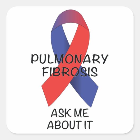 Pulmonaire fibrose vierkante sticker (Voorkant)