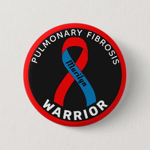 Pulmonaire fibrose Warrior Ribbon Black Button