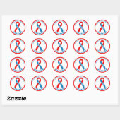 Pulmonaire fibrose Warrior Ribbon White Ronde Sticker (Vel)