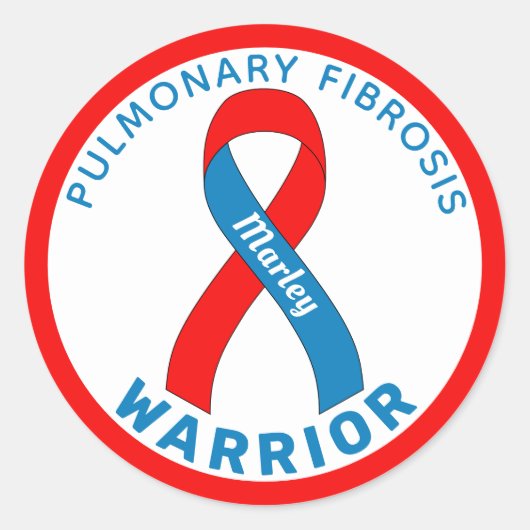 Pulmonaire fibrose Warrior Ribbon White Ronde Sticker (Voorkant)