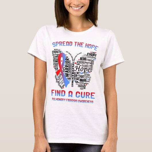 Pulmonaire fibrosis Awareness Ribbon Support Gifte T-shirt (Voorkant)