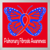 Pulmonale fibrose Awareness Butterfly Poster (Voorkant)