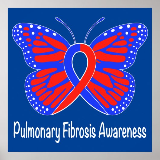 Pulmonale fibrose Awareness Butterfly Poster (Voorkant)