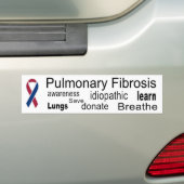 Pulmonale fibrose Bewustheid Bumpersticker (Op auto)