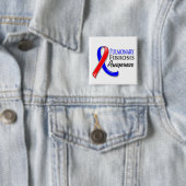 Pulmonale fibrose Bewustheid Ribbon Vierkante Button 5,1 Cm (In situ)