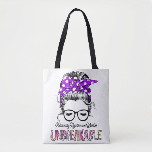 Pulmonale hypertensie Bewustheid Koolstofondersteu Tote Bag (Voorkant)