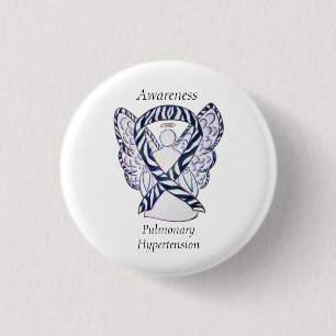 Pulmonale hypertensie Bewustheid Lint Zebra Ronde Button 3,2 Cm