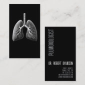 Pulmonale longziekte Doctor Simple Black Visitekaartje (Voorkant / Achterkant)