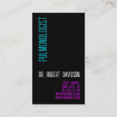 Pulmonale longziekte Doctor Simple Black Visitekaartje (Achterkant)