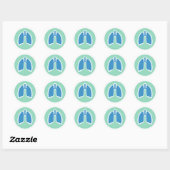 Pulmonologie longarts ronde long stickers (Vel)