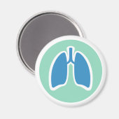 Pulmonologie of pulmonoloog long logo ronde magneet (Voorkant / Achterkant)