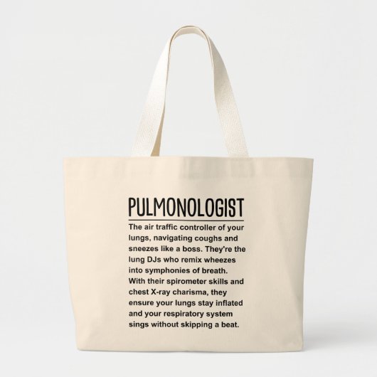 Pulmonoloog Grote Tote Bag (Voorkant)