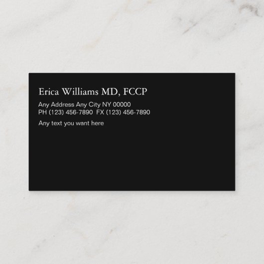 Pulmonoloog Lung Doctor Visitekaartjes (Achterkant)