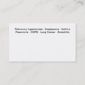 Pulmonoloog Medische Visitekaartjes (Achterkant)