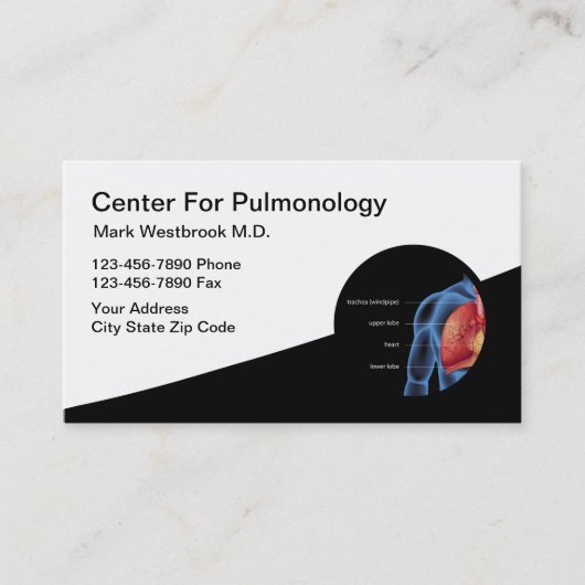 Pulmonoloog Medische Visitekaartjes (Voorkant)