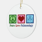 Pulmonoloog Peace Love Pulmonology Kerstmis Keramisch Ornament (Links)