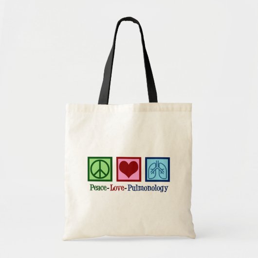 Pulmonoloog Peace Love Pulmonology Tote Bag (Voorkant)