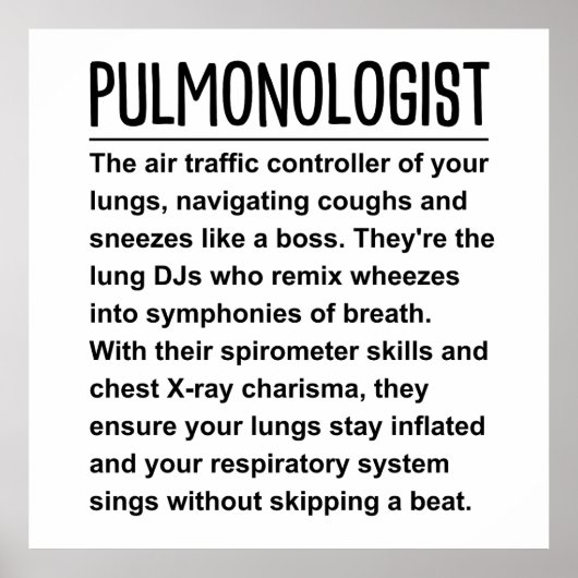 Pulmonoloog Poster (Voorkant)