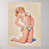 Pulp Blonde in Bikini Pinup Poster (Voorkant)