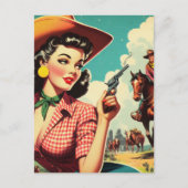  Pulp Cowgirl Illustratie Briefkaart (Voorkant)