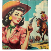  Pulp Cowgirl Illustratie Douchegordijn (Voorkant)