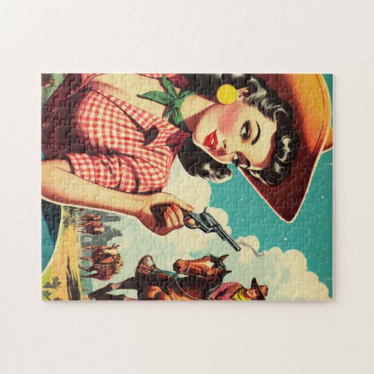  Pulp Cowgirl Illustratie Legpuzzel (Horizontaal)