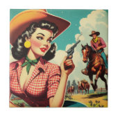  Pulp Cowgirl Illustratie Tegeltje (Voorkant)