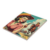  Pulp Cowgirl Illustratie Tegeltje (Zijkant)