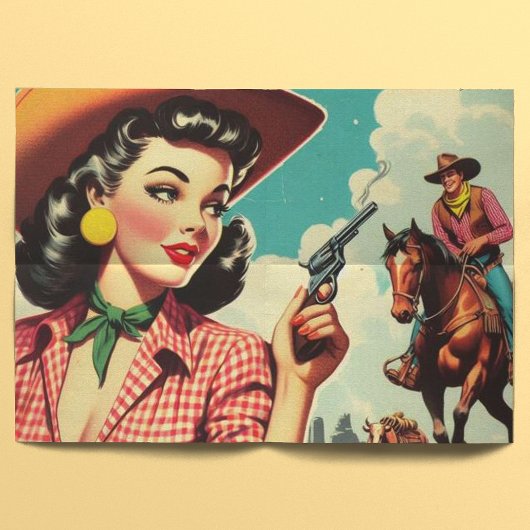  Pulp Cowgirl Illustratie Tissuepapier