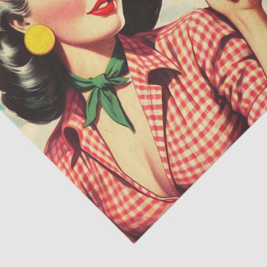  Pulp Cowgirl Illustratie Tissuepapier (Detail)