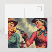  Pulp Cowgirls Illustratie Briefkaart (Voorkant / Achterkant)