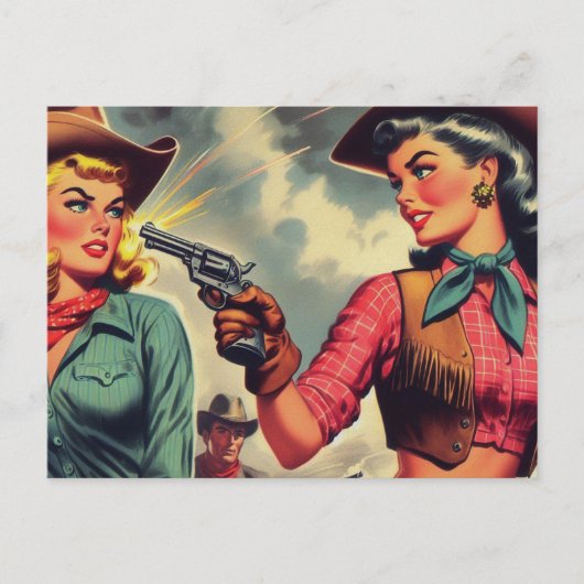  Pulp Cowgirls Illustratie Briefkaart (Voorkant)