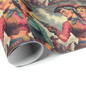  Pulp Cowgirls Illustratie Cadeaupapier (Rol Hoek)