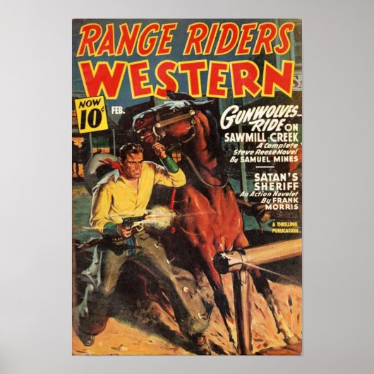 Pulp-Hoesje Western bereik Riders pulp art. Poster (Voorkant)