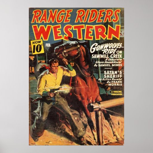 Pulp-Hoesje Western bereik Riders pulp art. Poster (Voorkant)