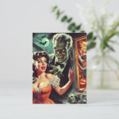  pulp horror meisje illustratie briefkaart (Staand voorkant)