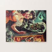  pulp horror meisje illustratie legpuzzel (Horizontaal)