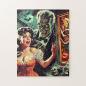  pulp horror meisje illustratie legpuzzel (Verticaal)