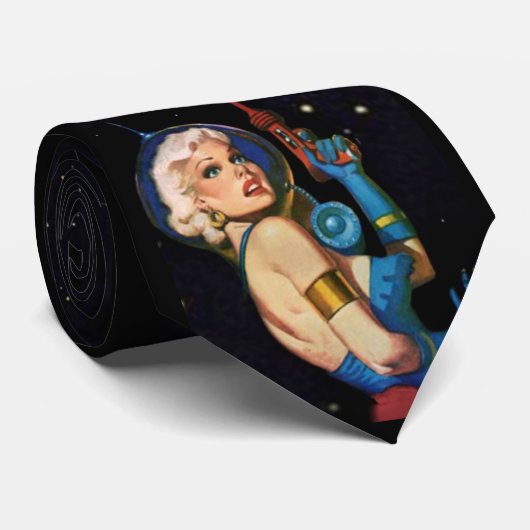 Pulp in de ruimte stropdas (Opgerold)