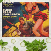 Pulp Paperback Sci-Fi Space Girl Hoesje Theedoek (Gevouwen)