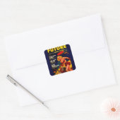  Pulp Paperback Sci-Fi Space Girl Hoesje Vierkante Sticker (Envelop)