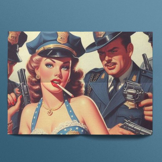  pulp politie illustratie tissuepapier