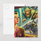  Pulp Sci-fi Rare illustratie Briefkaart (Voorkant / Achterkant)