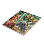  Pulp Sci-fi Rare illustratie Tegeltje (Zijkant)