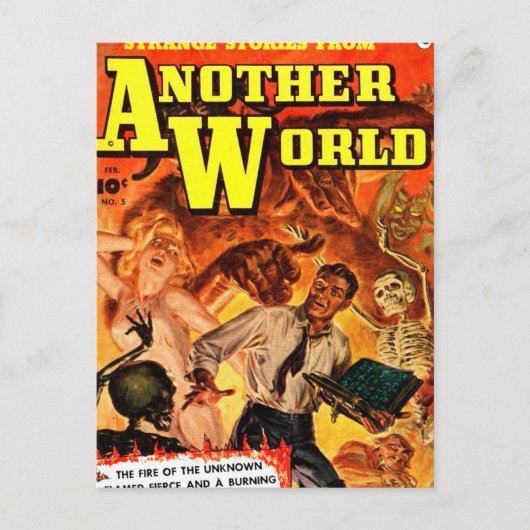 Pulp Science Fiction briefkaart #1 (Voorkant)