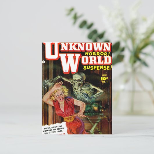 Pulp Science Fiction briefkaart #2 (Staand voorkant)