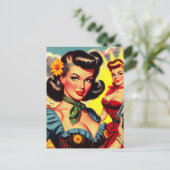 pulp Western meisjes Briefkaart (Staand voorkant)