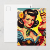 pulp Western meisjes Briefkaart (Voorkant / Achterkant)