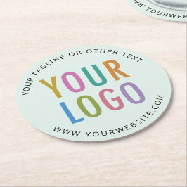 Pulpboard Paper Coasters Bedrijfslogo Lichtgroen Ronde Kartonnen Onderzetter